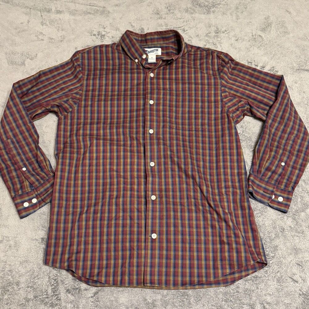 Duluth Trading Company Men's Button-Up Shirt Relaxed‎ Fit Plaid Size M